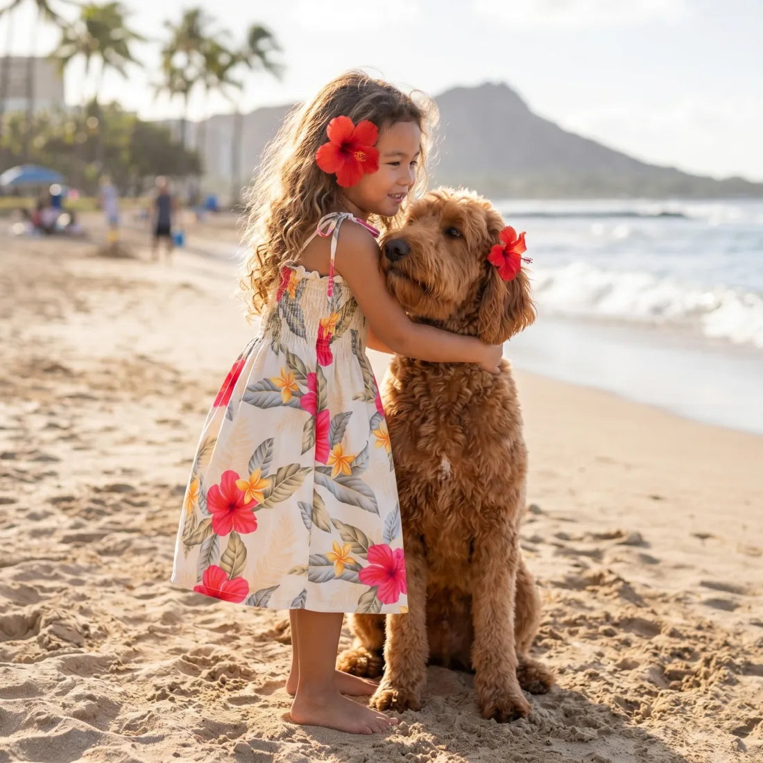 Makaha Cream Sunkiss Hawaiian Girl Dress - Made in Hawaii