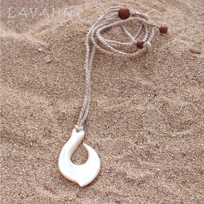 Jewelry, Traditional Polynesian Fishermans Hook Necklace Mother Of Pearl
