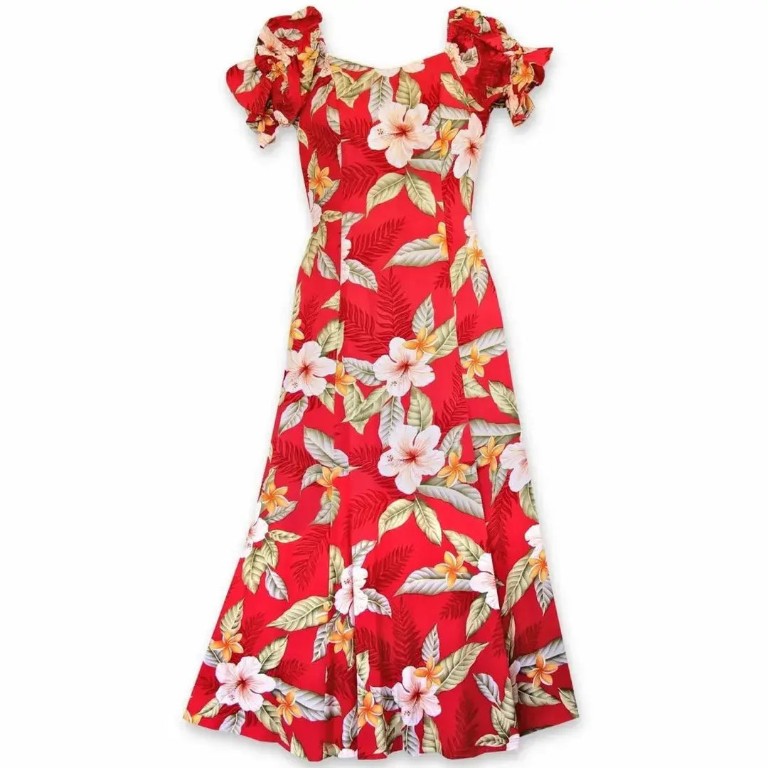 Makaha Red Aikane Hawaiian Dress Made in Hawaii