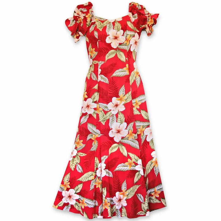 Makaha Red Aikane Hawaiian Dress - Made in Hawaii