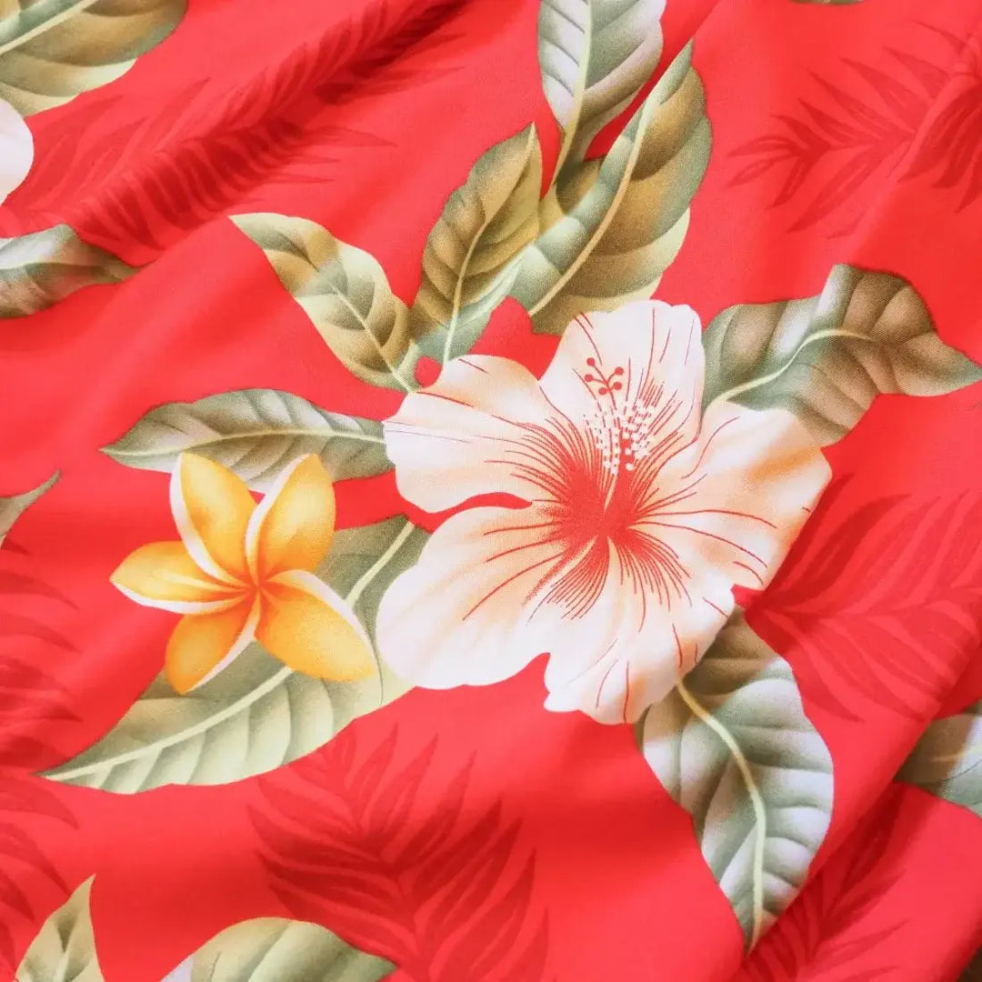 Makaha Red Fiesta Hawaiian Dress Made in Hawaii