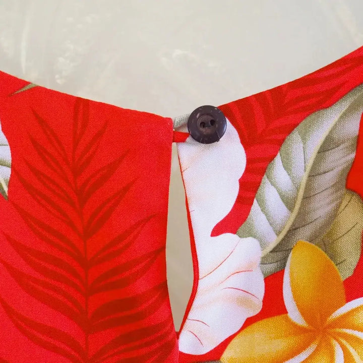 Makaha Red Fiesta Hawaiian Dress Made in Hawaii