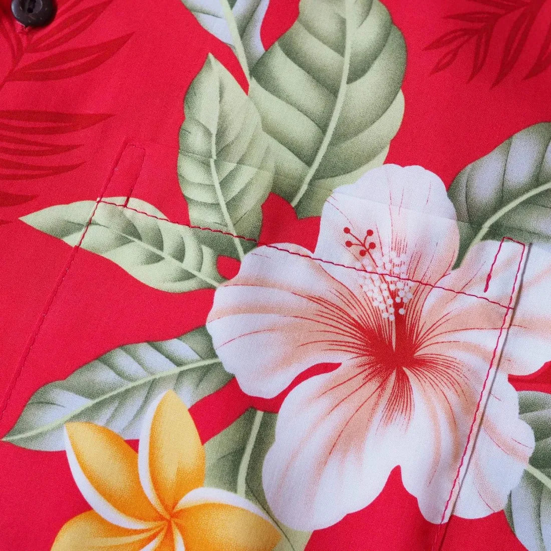 Makaha Red Hawaiian Rayon Shirt - Made In Hawaii