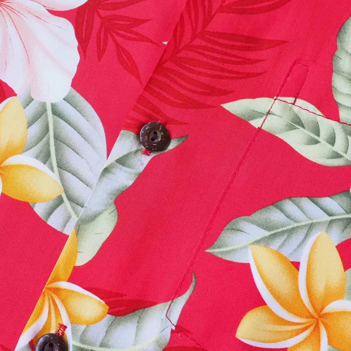 Makaha Red Hawaiian Rayon Shirt - Made in Hawaii