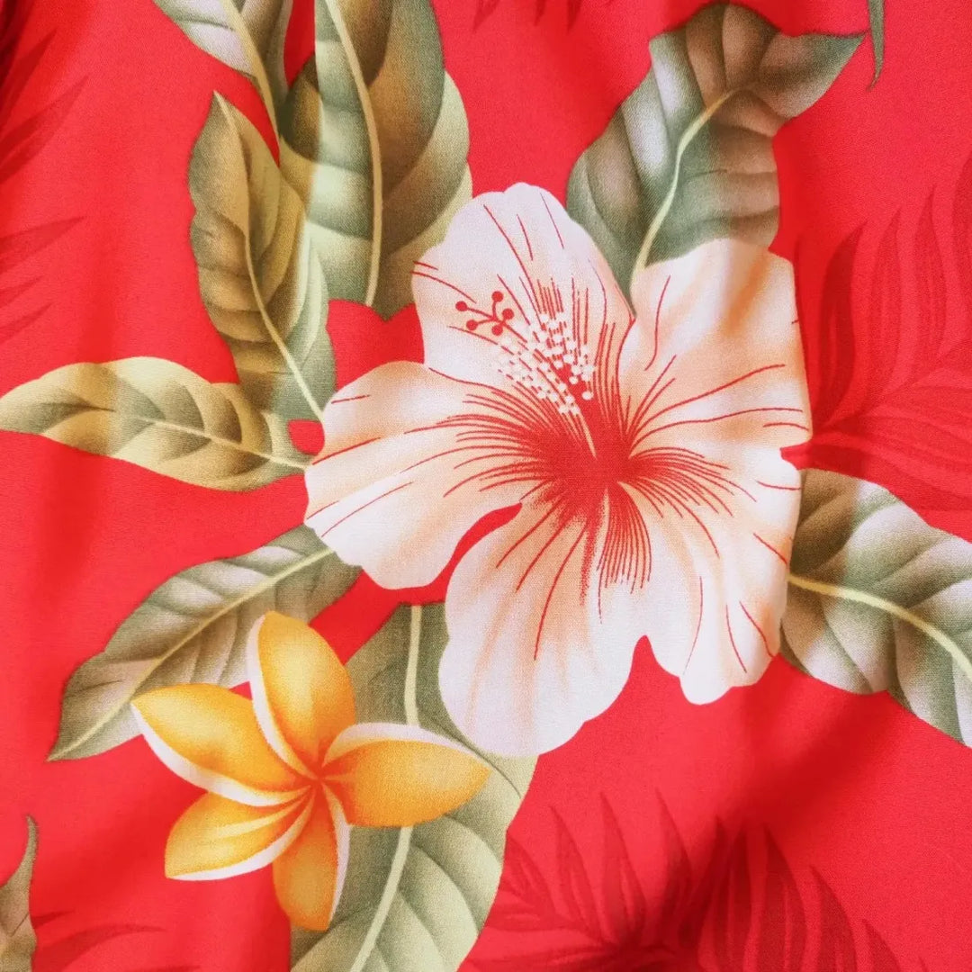 Makaha Red Maxi Hawaiian Dress - Made in Hawaii