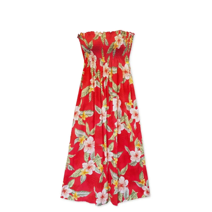 Makaha Red Maxi Hawaiian Dress - Made in Hawaii