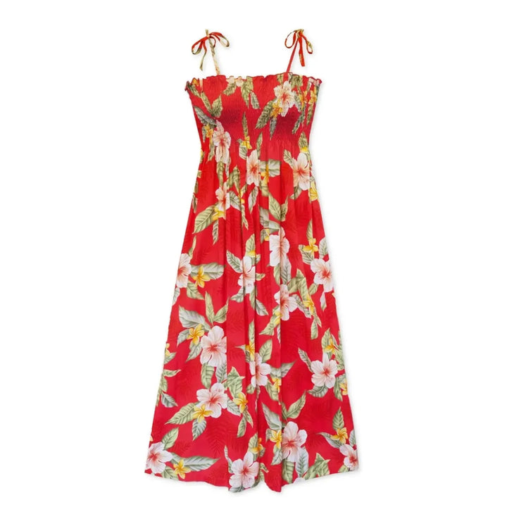 Makaha Red Maxi Hawaiian Dress - Made in Hawaii