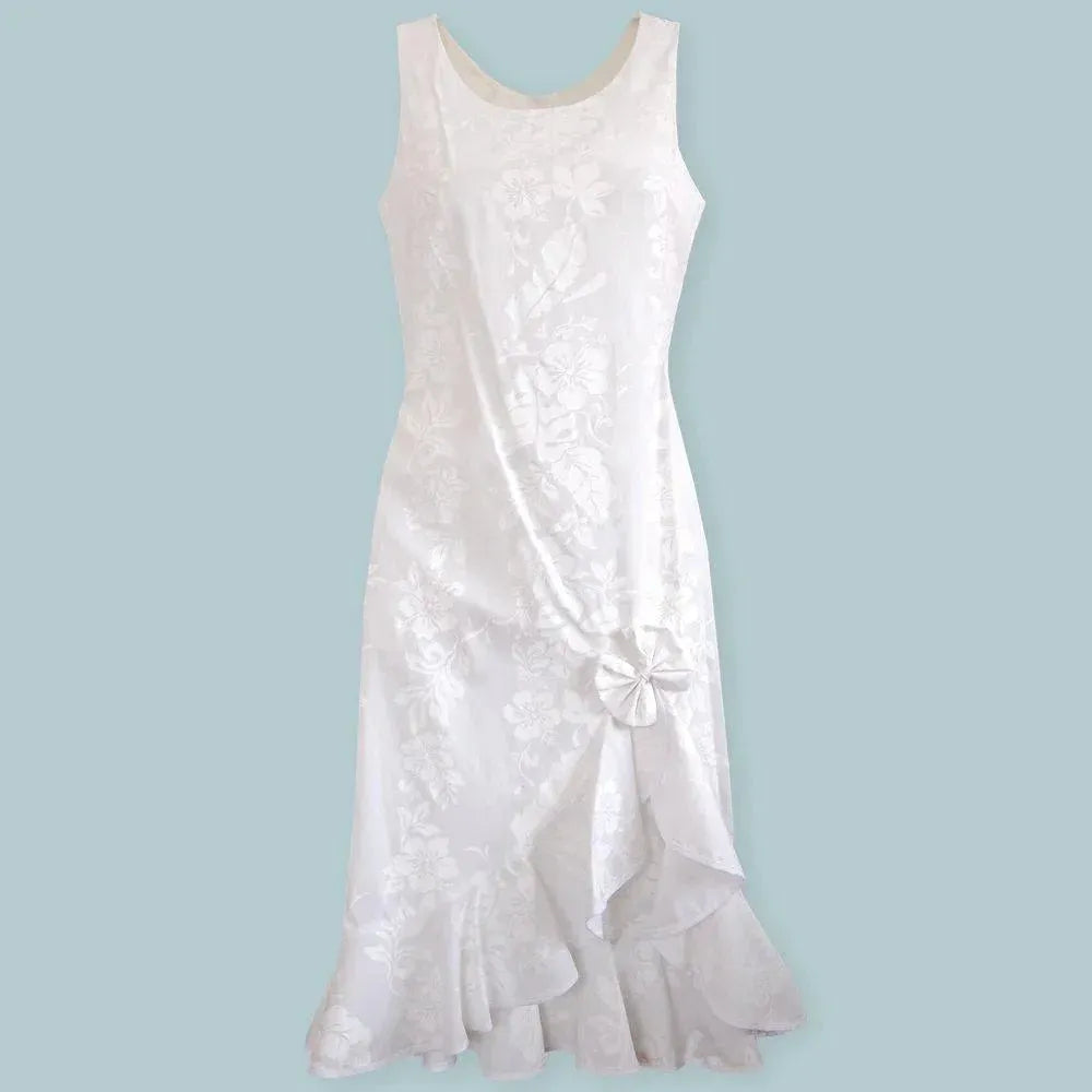Makamae Naniloa Hawaiian Wedding Dress for Elegance 2XL / White Makamae Naniloa Hawaiian Wedding Dress for Elegance 2XL / White