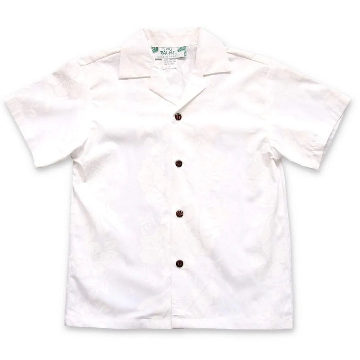 Makamae White Hawaiian Boy Shirt - Made in Hawaii