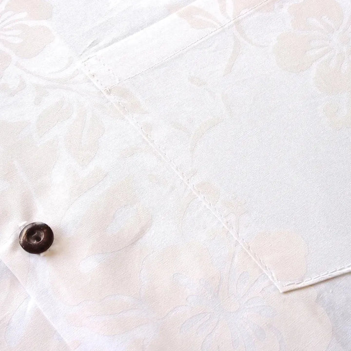 Makamae White Hawaiian Cotton Shirt Made in Hawaii
