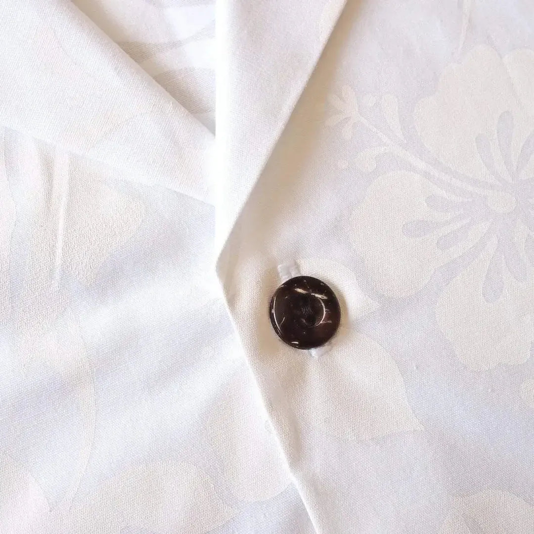 Makamae White Hawaiian Cotton Shirt Made in Hawaii