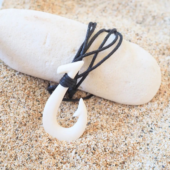 Makena Bone Fish Hook Necklace – Authentic Hawaiian Necklaces by Lavahut