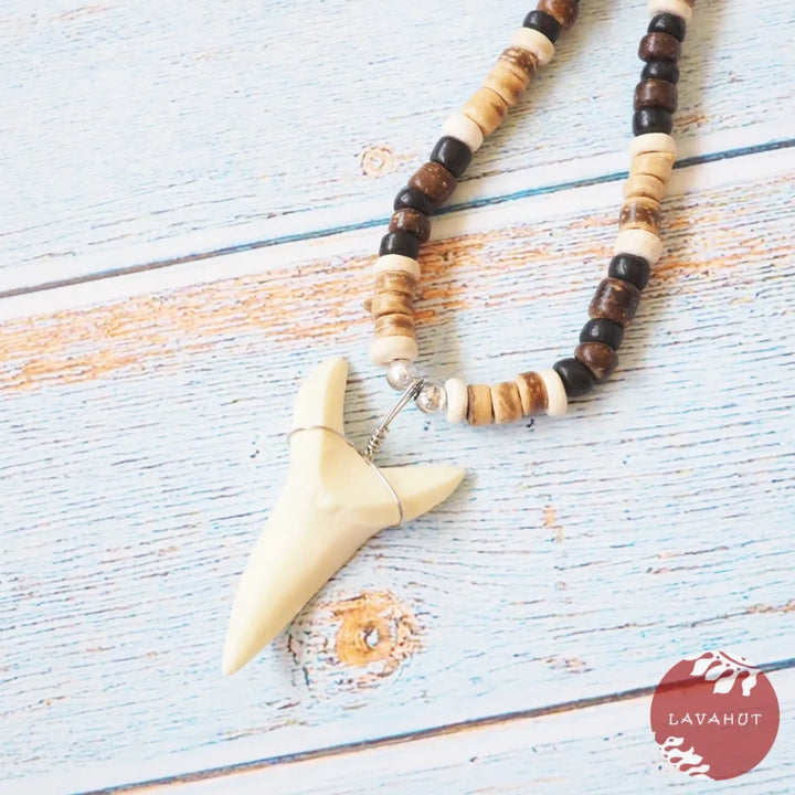 Mako Shark Tooth Pendant Hawaiian Necklace - Made in Hawaii