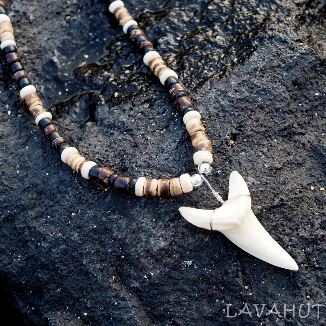 Mako Shark Tooth Pendant Hawaiian Necklace - Made in Hawaii