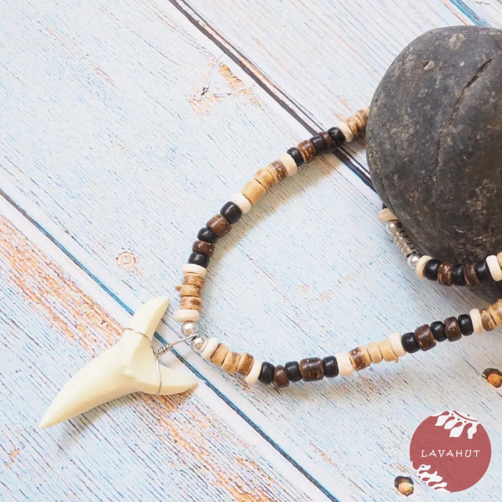 Mako Shark Tooth Pendant Hawaiian Necklace - Made in Hawaii