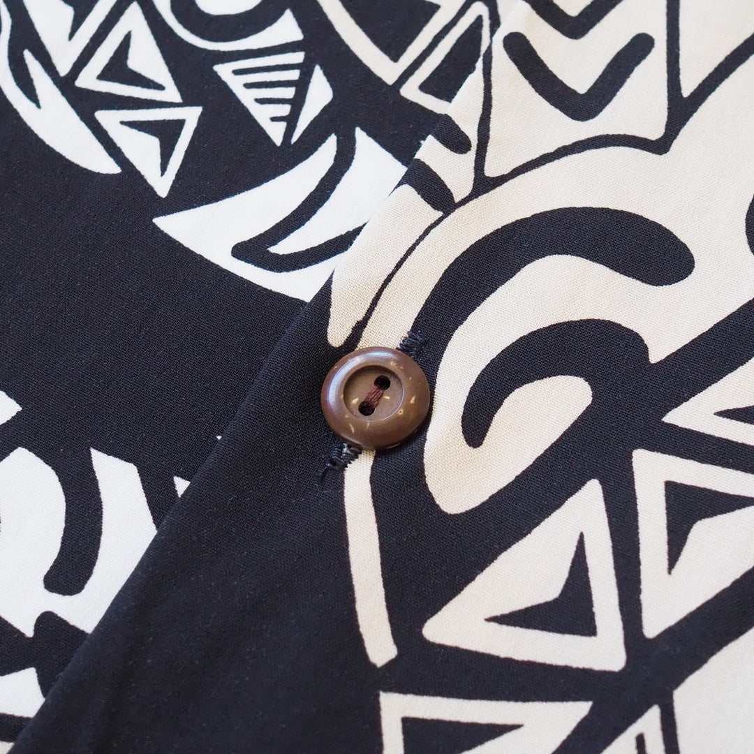 Mana Black Hawaiian Rayon Shirt Made in Hawaii