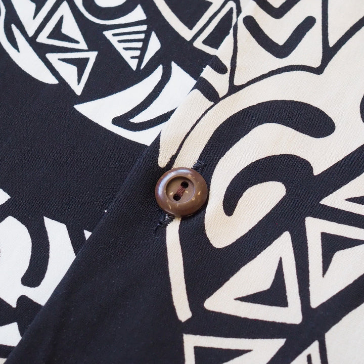 Mana Black Hawaiian Rayon Shirt Made in Hawaii