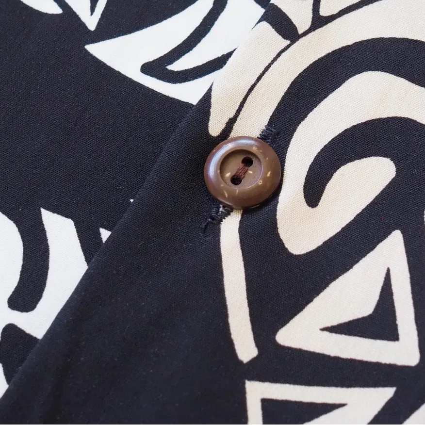 Mana Black Hawaiian Rayon Shirt - Made in Hawaii