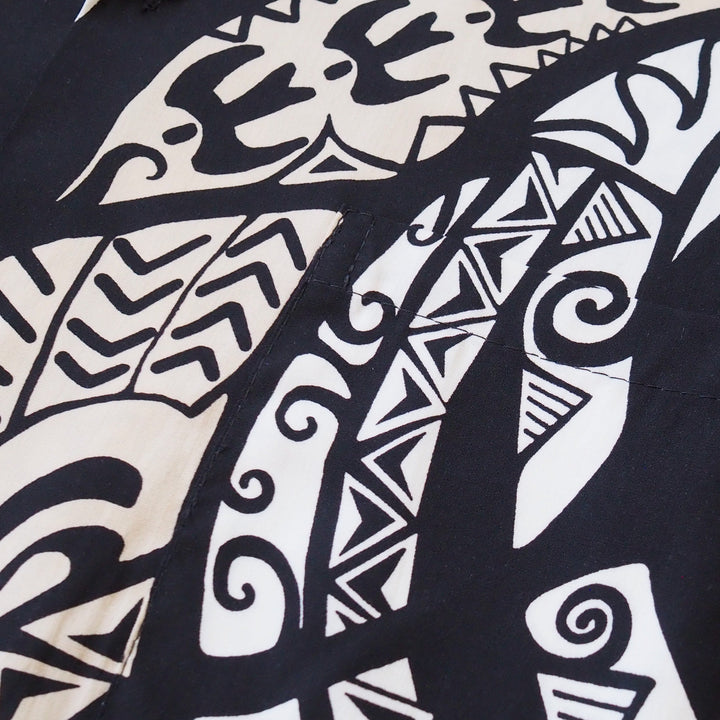 Mana Black Hawaiian Rayon Shirt Made in Hawaii