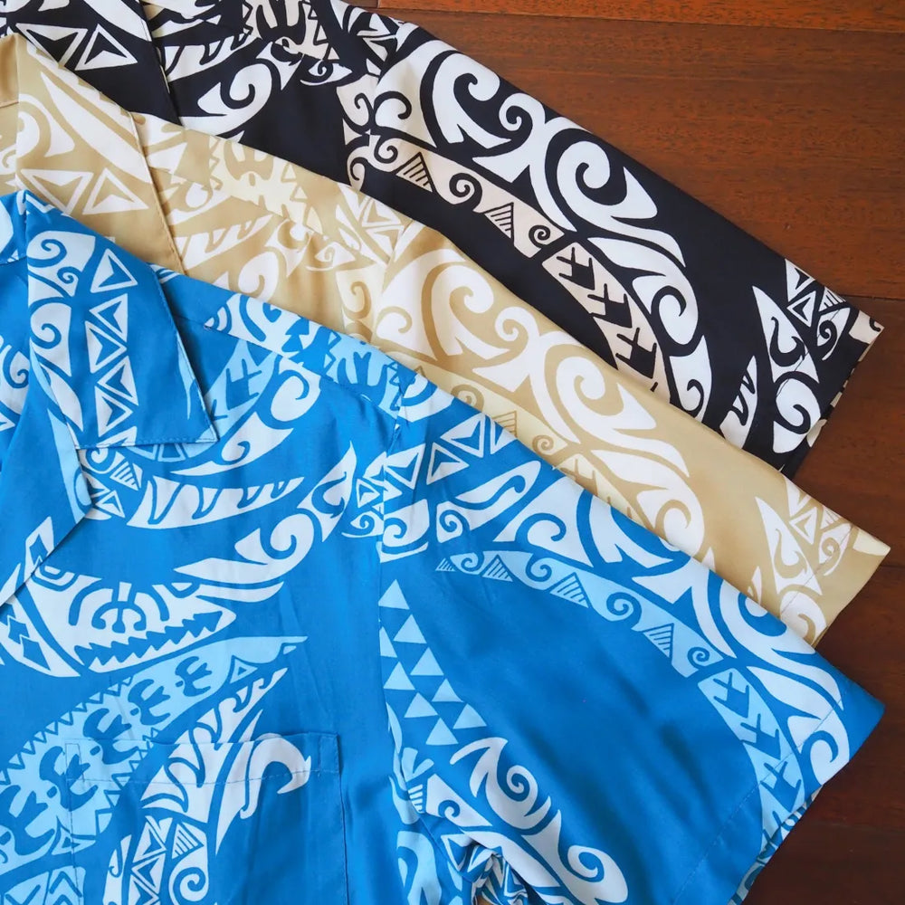 Mana Black Hawaiian Rayon Shirt - Made in Hawaii