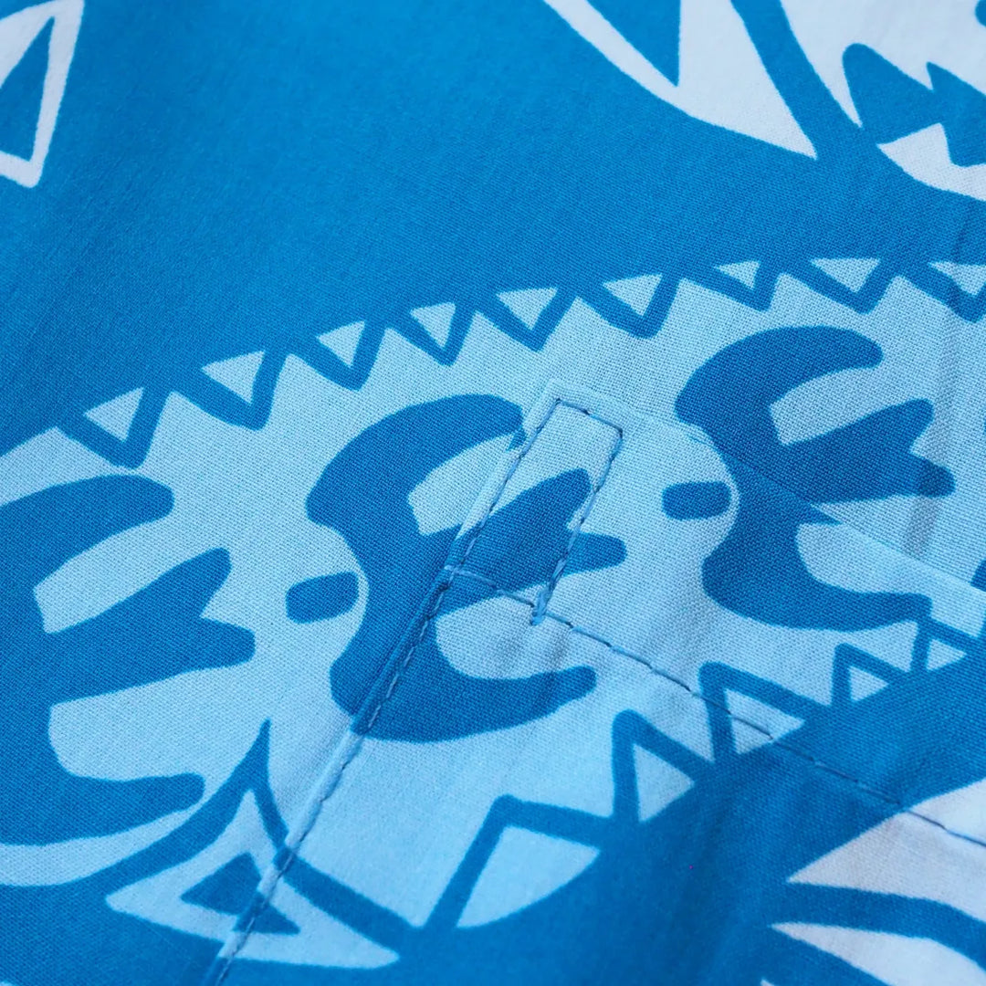 Mana Blue Hawaiian Rayon Shirt - Made in Hawaii