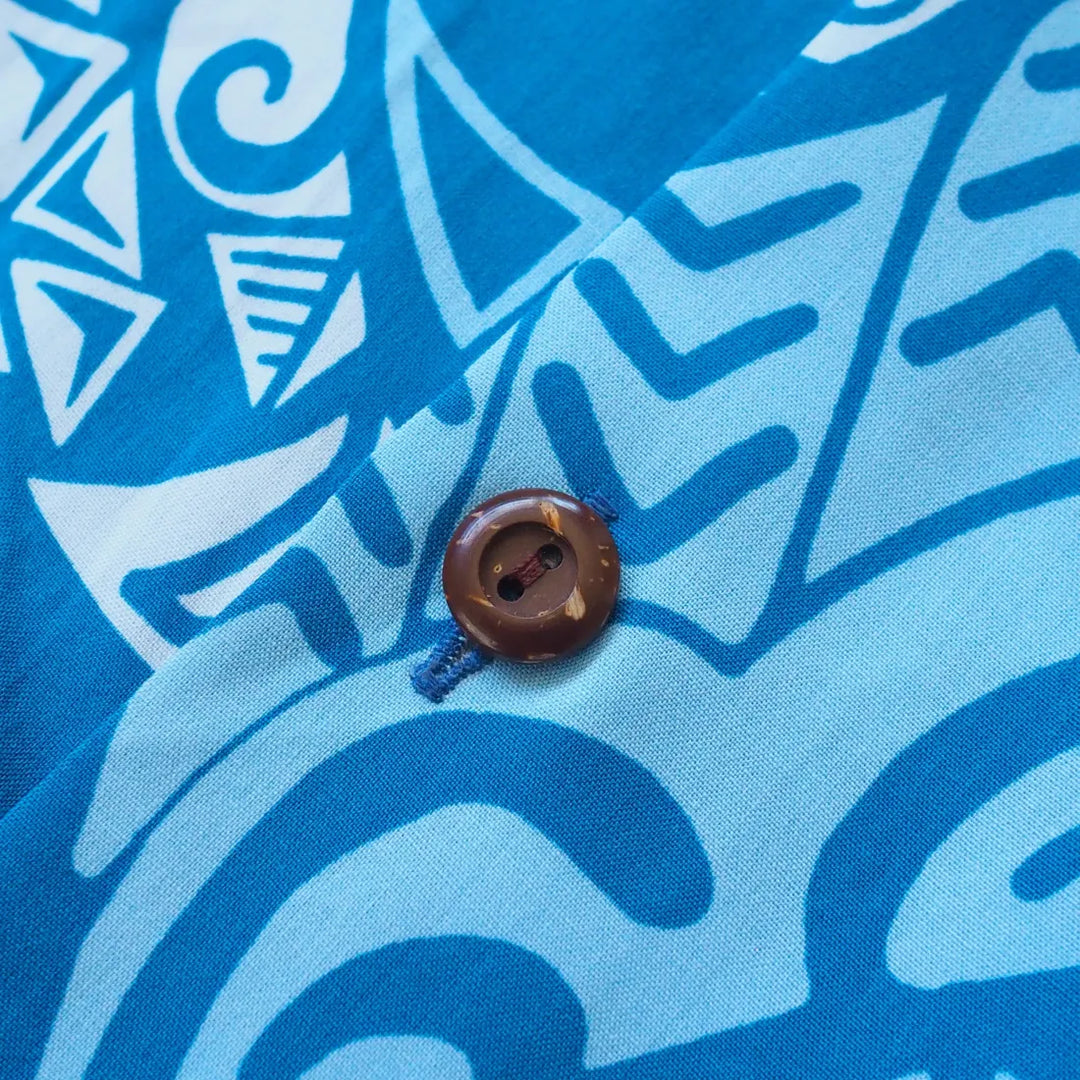 Mana Blue Hawaiian Rayon Shirt - Made in Hawaii