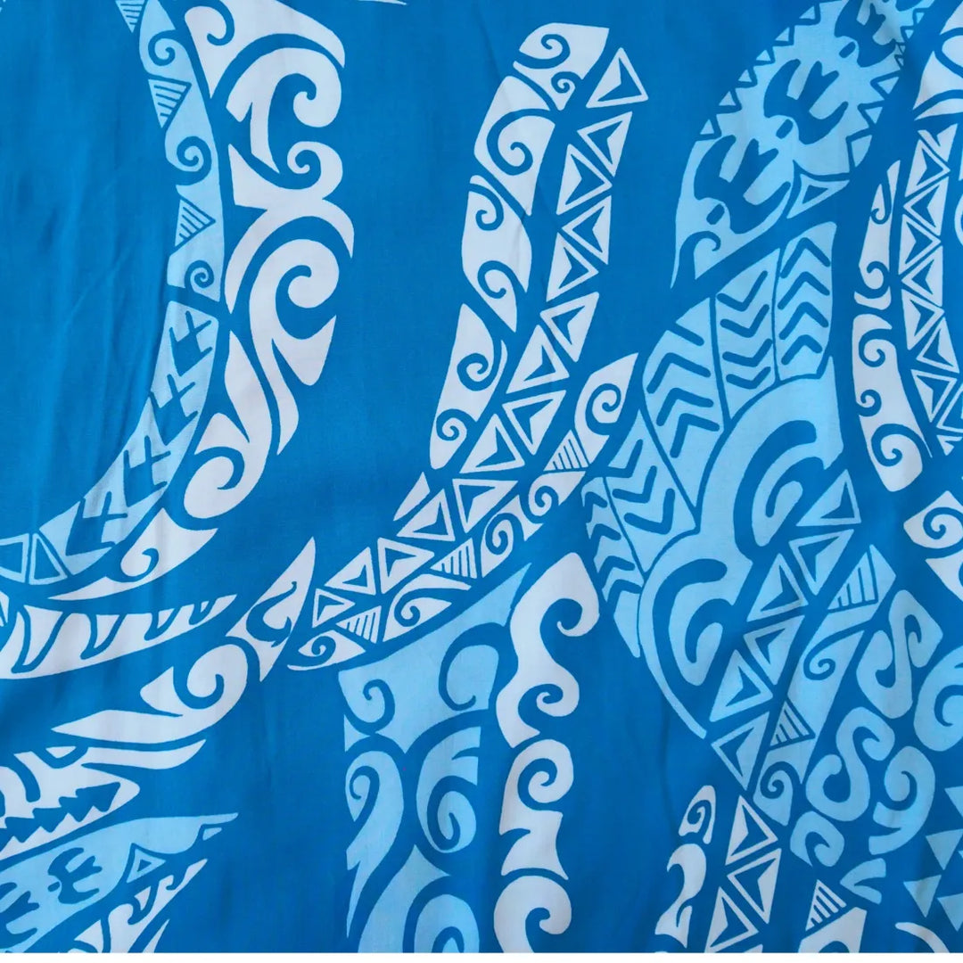 Mana Blue Hawaiian Rayon Shirt - Made in Hawaii