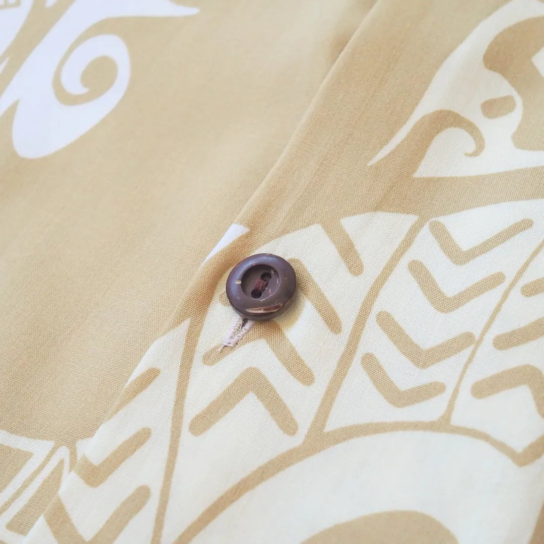 Mana Tan Hawaiian Rayon Shirt - Made in Hawaii