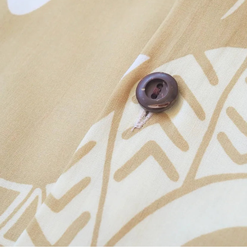 Mana Tan Hawaiian Rayon Shirt - Made in Hawaii