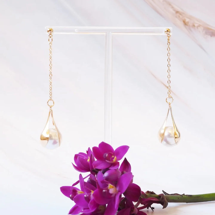 Maui Pearl Dangle Earrings - Made in Hawaii