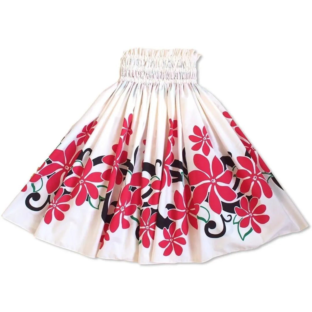 Mauna Loa White Single Pa’u Hawaiian Hula Skirt - Made in Hawaii