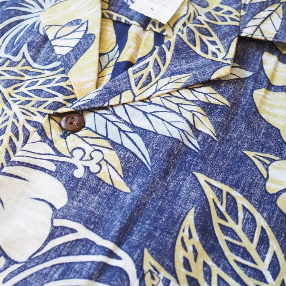 Maunawili Blue Hawaiian Reverse Shirt - Made in Hawaii