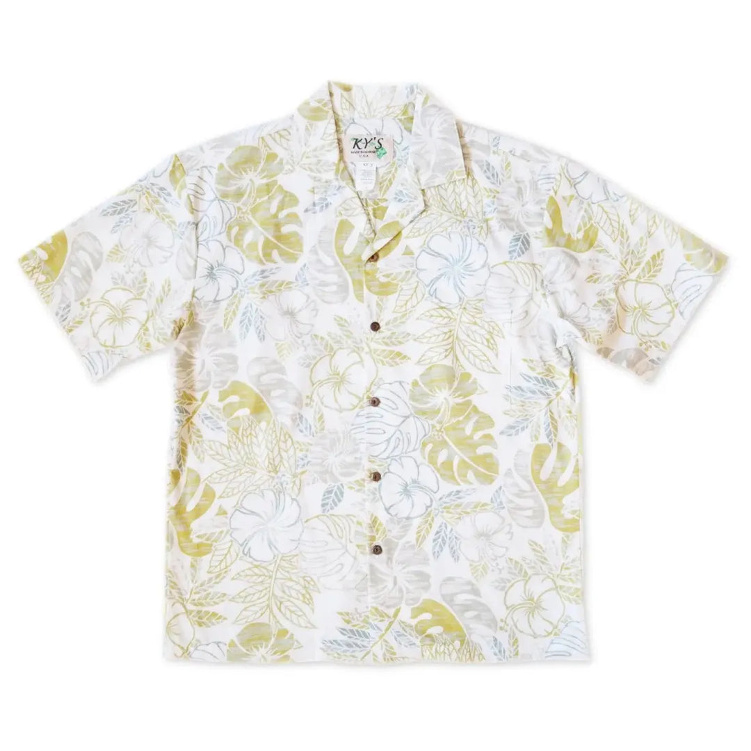 Maunawili Cream Hawaiian Cotton Shirt - Made in Hawaii