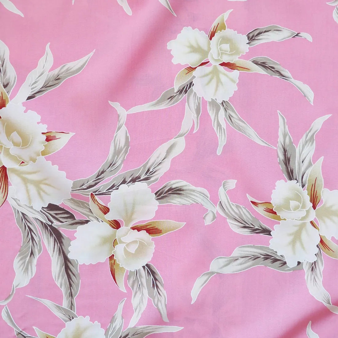 Mele Pink Hawaiian Rayon Fabric By The Yard - Made In Hawaii
