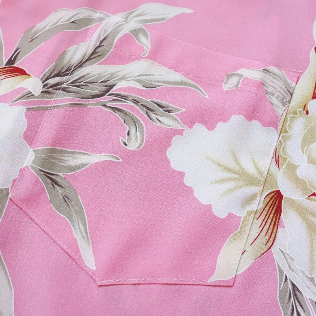 Mele Pink Hawaiian Rayon Shirt - Made in Hawaii