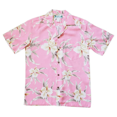 Mele Pink Hawaiian Rayon Shirt - Made In Hawaii