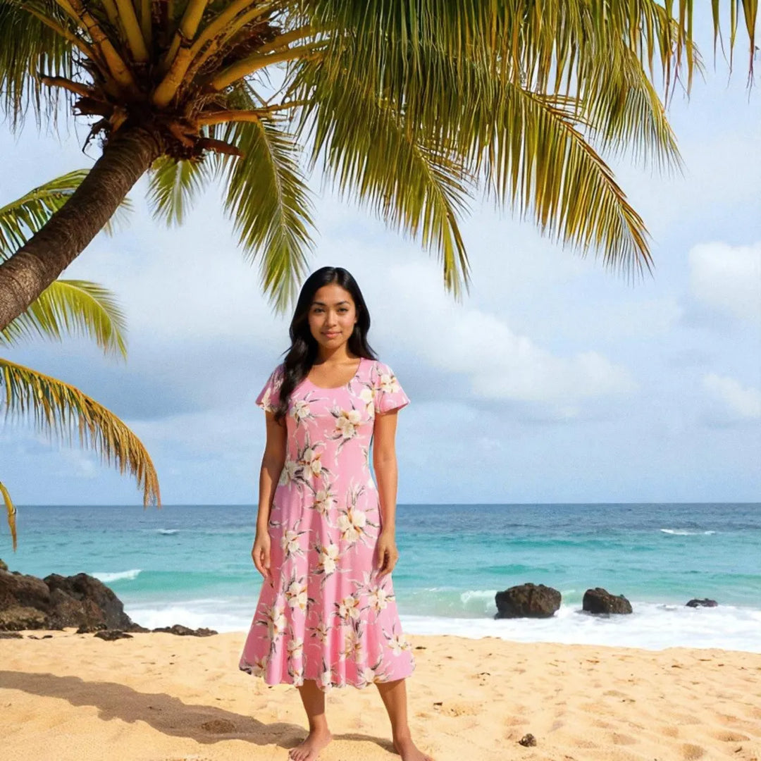 Mele Pink Malia Hawaiian Dress - Made in Hawaii