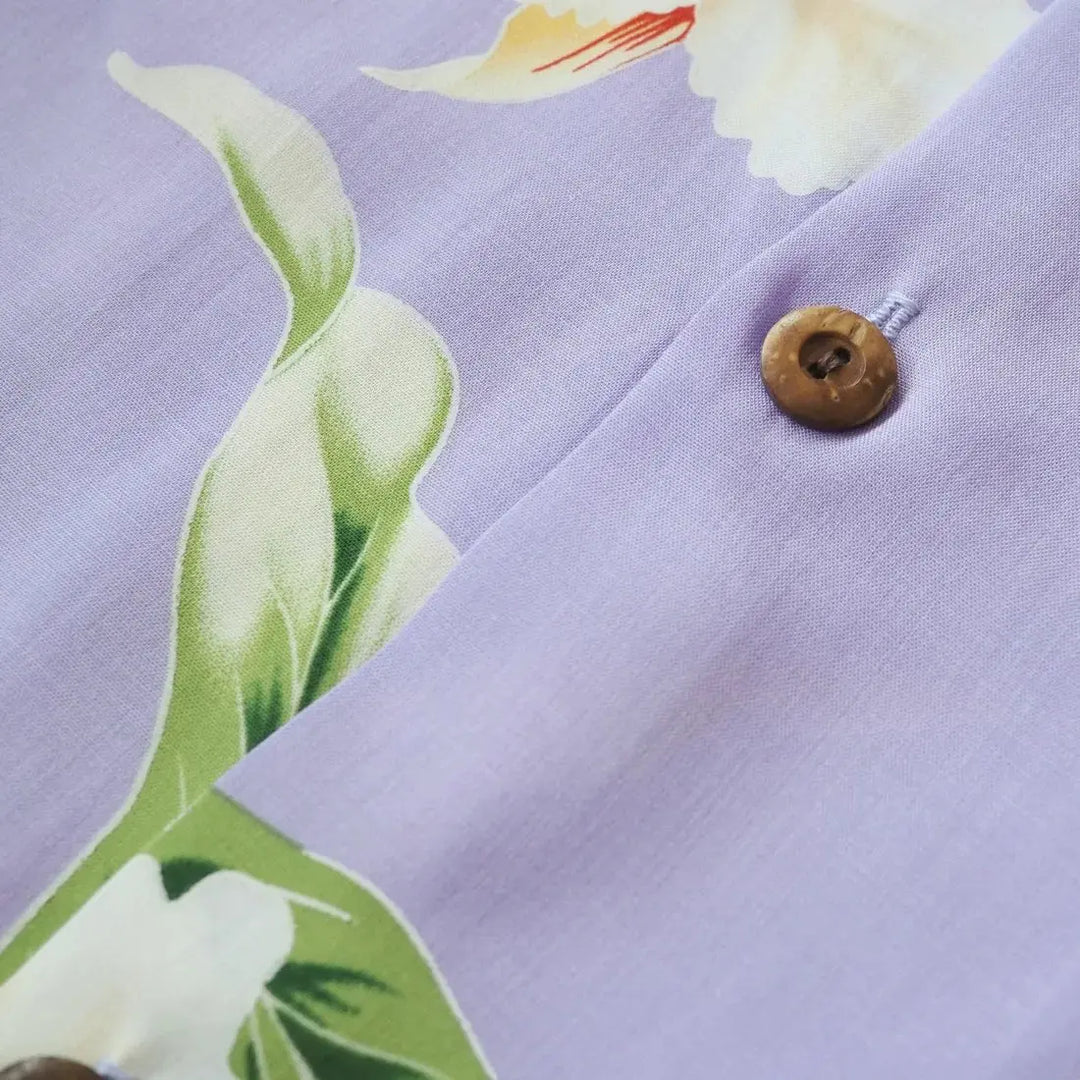 Mele Purple Hawaiian Rayon Shirt - Made in Hawaii