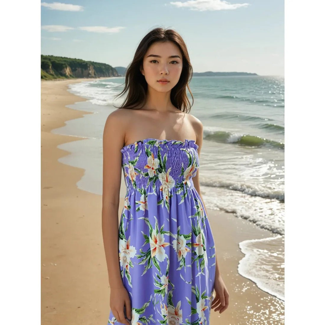Mele Purple Moonkiss Hawaiian Dress – Authentic Hawaiian Short Dresses by Lavahut