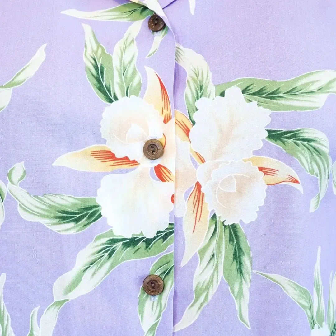 Mele Purple Women’s Hawaiian Rayon Shirt - Made in Hawaii