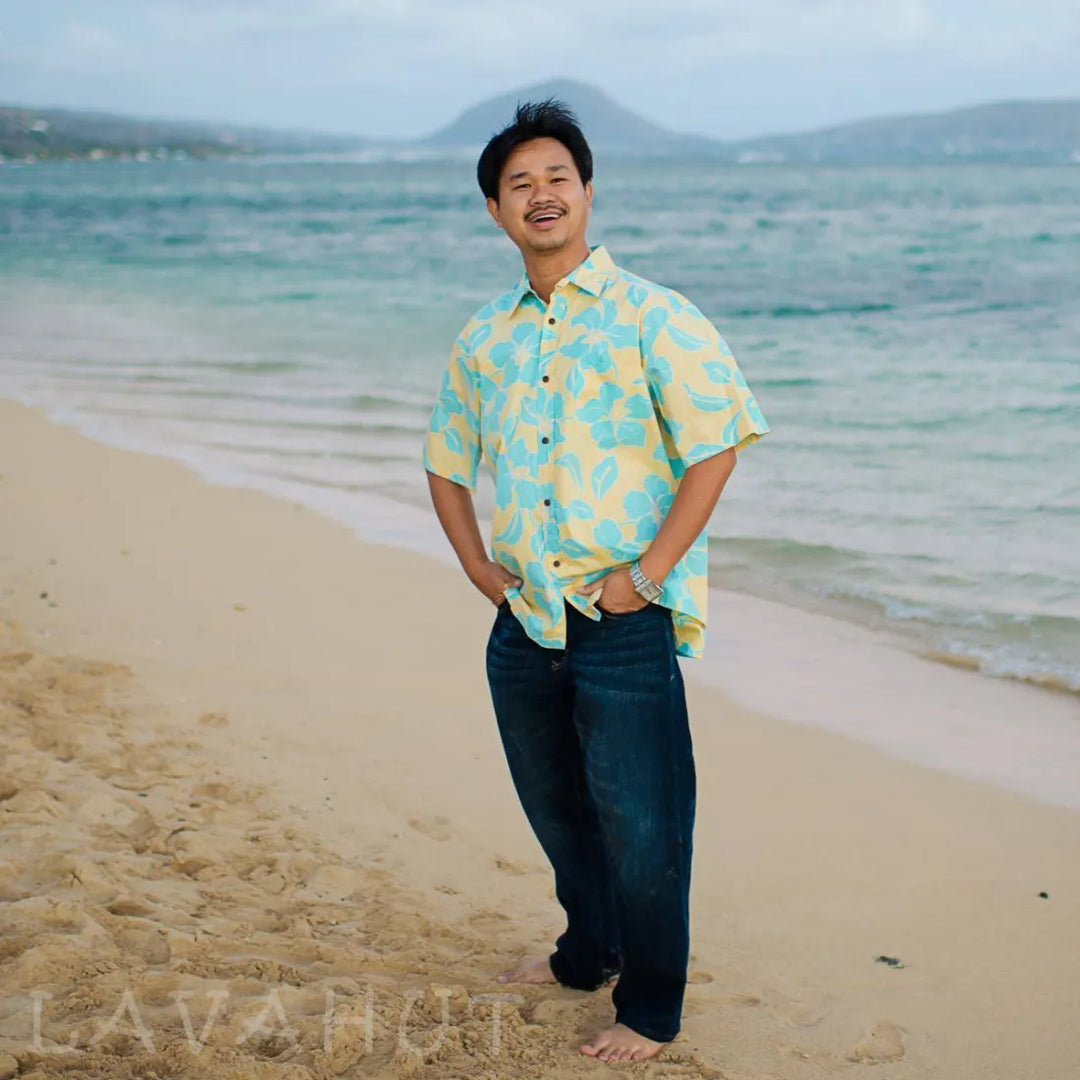 Mellow Yellow Hawaiian Reverse Shirt - Made in Hawaii