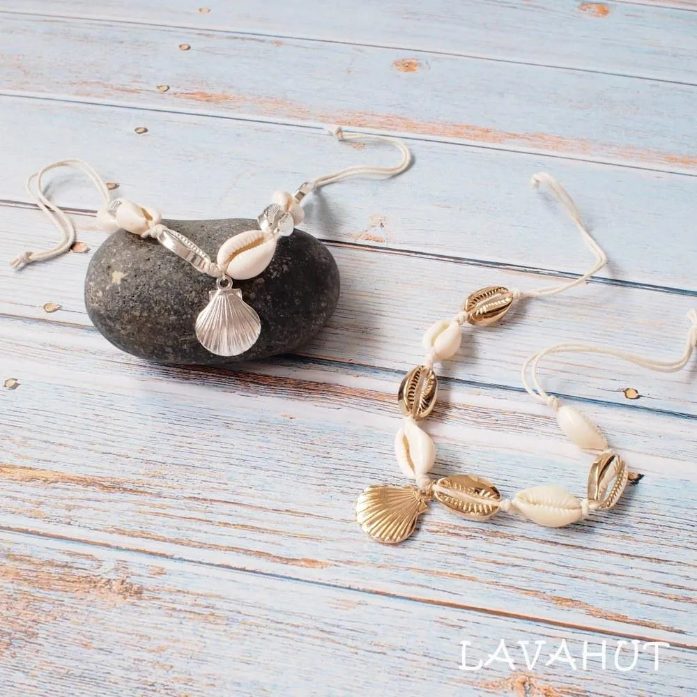 Mermaid Gold Cowry Seashell Hawaiian Bracelet - Made In Hawaii
