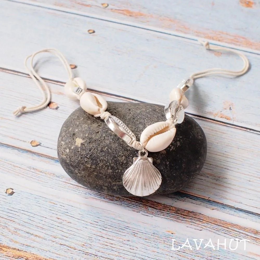 Mermaid Silver Cowry Seashell Hawaiian Bracelet – Authentic Hawaiian Necklaces by Lavahut