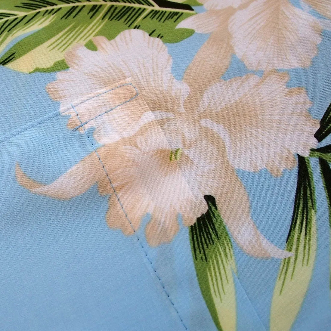 Midnight Baby Blue Hawaiian Rayon Shirt - Made In Hawaii