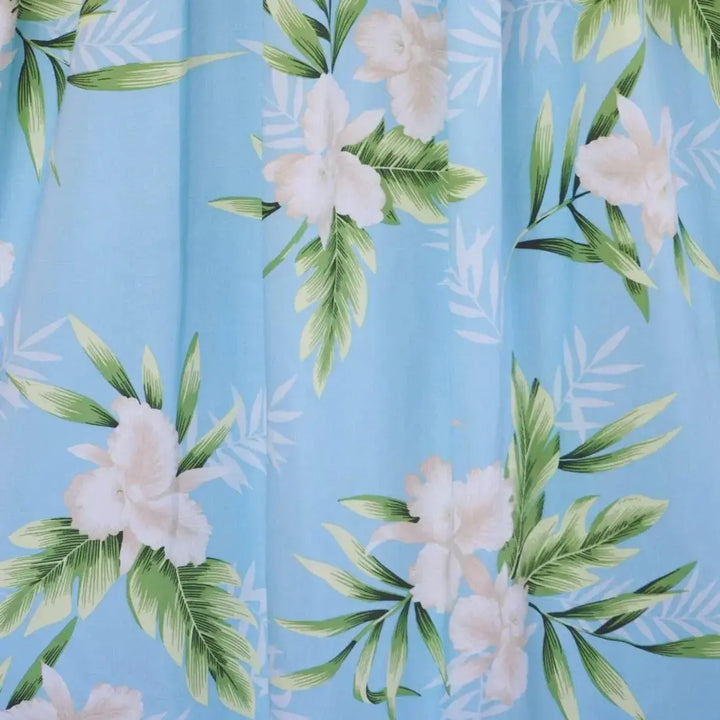 Midnight Baby Blue Maxi Hawaiian Dress Made in Hawaii