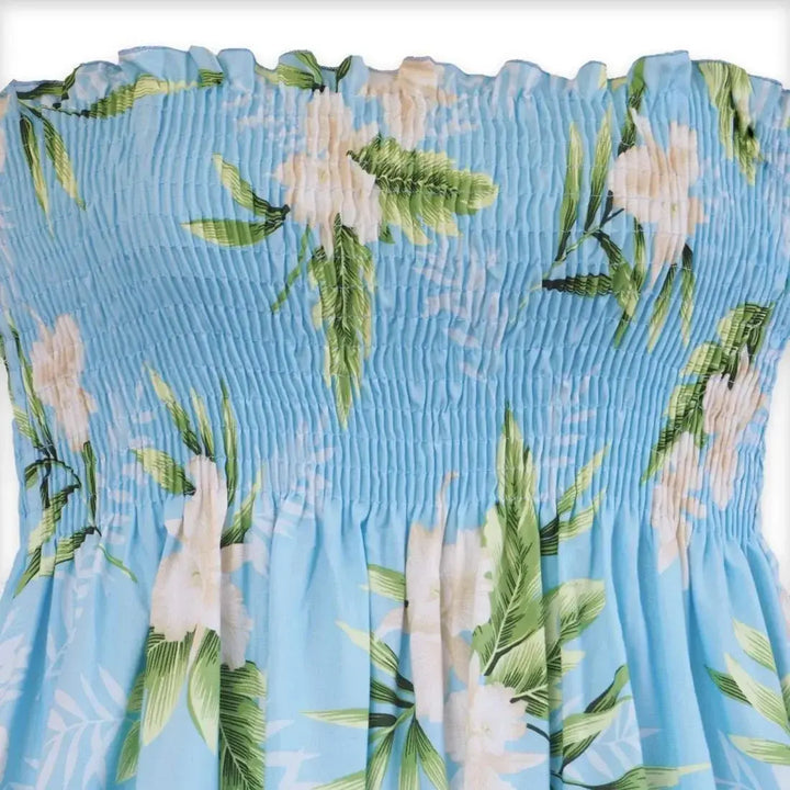 Midnight Baby Blue Maxi Hawaiian Dress Made in Hawaii