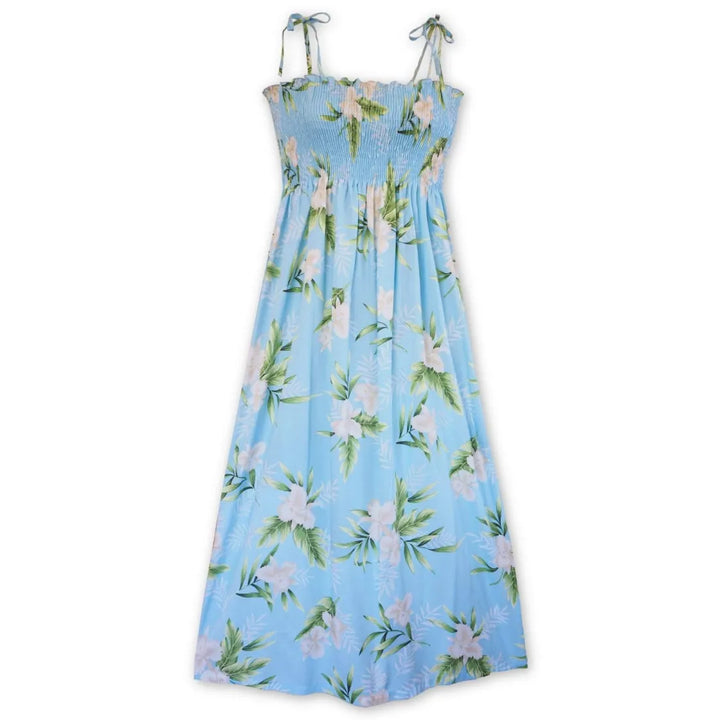 Midnight Baby Blue Maxi Hawaiian Dress - Made in Hawaii