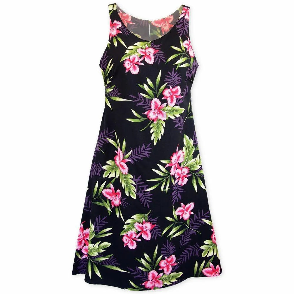 Midnight Black Fiesta Hawaiian Dress - Made in Hawaii