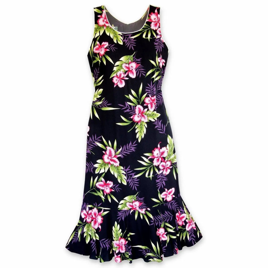 Midnight Black Hana Aloha Hawaiian Dress - Made in Hawaii