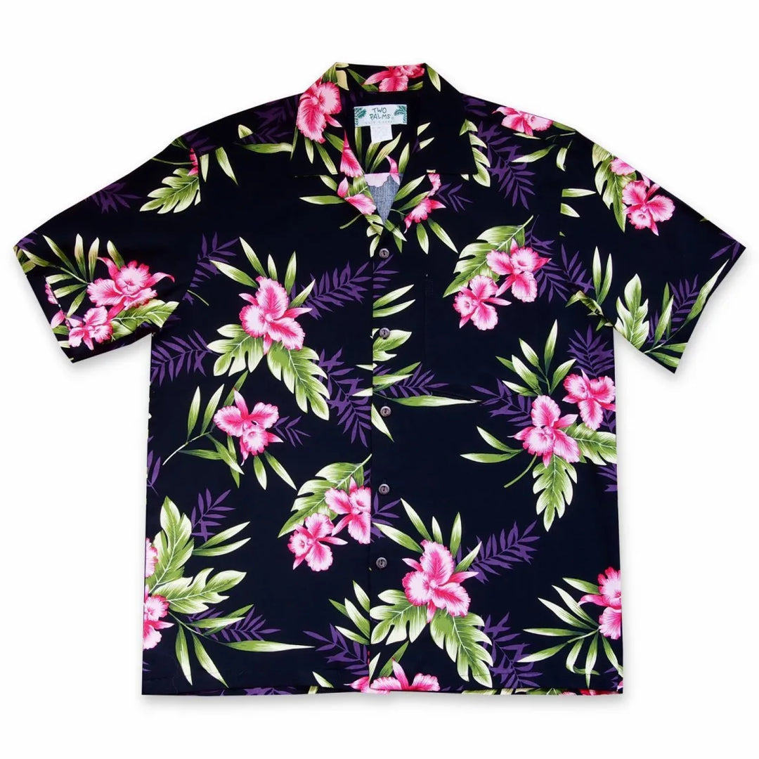 Midnight Black Hawaiian Rayon Shirt - Made in Hawaii